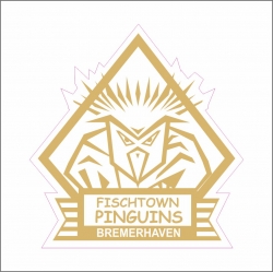 Fischtown Pinguins - Aufkleber - GOLD / outdoor / 75x79mm / glänzend