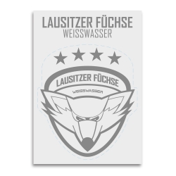 Lausitzer Füchse - Aufkleber - Kontur - Silber - außen - 8cm